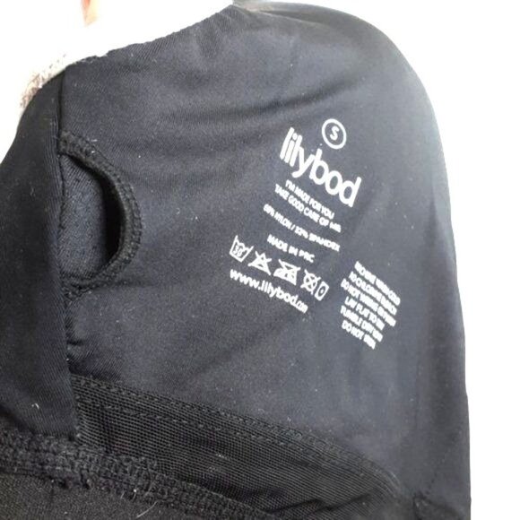 Lilybod Longline Sports Bra Racerback Black White Color Block Size Small - Picture 6 of 7